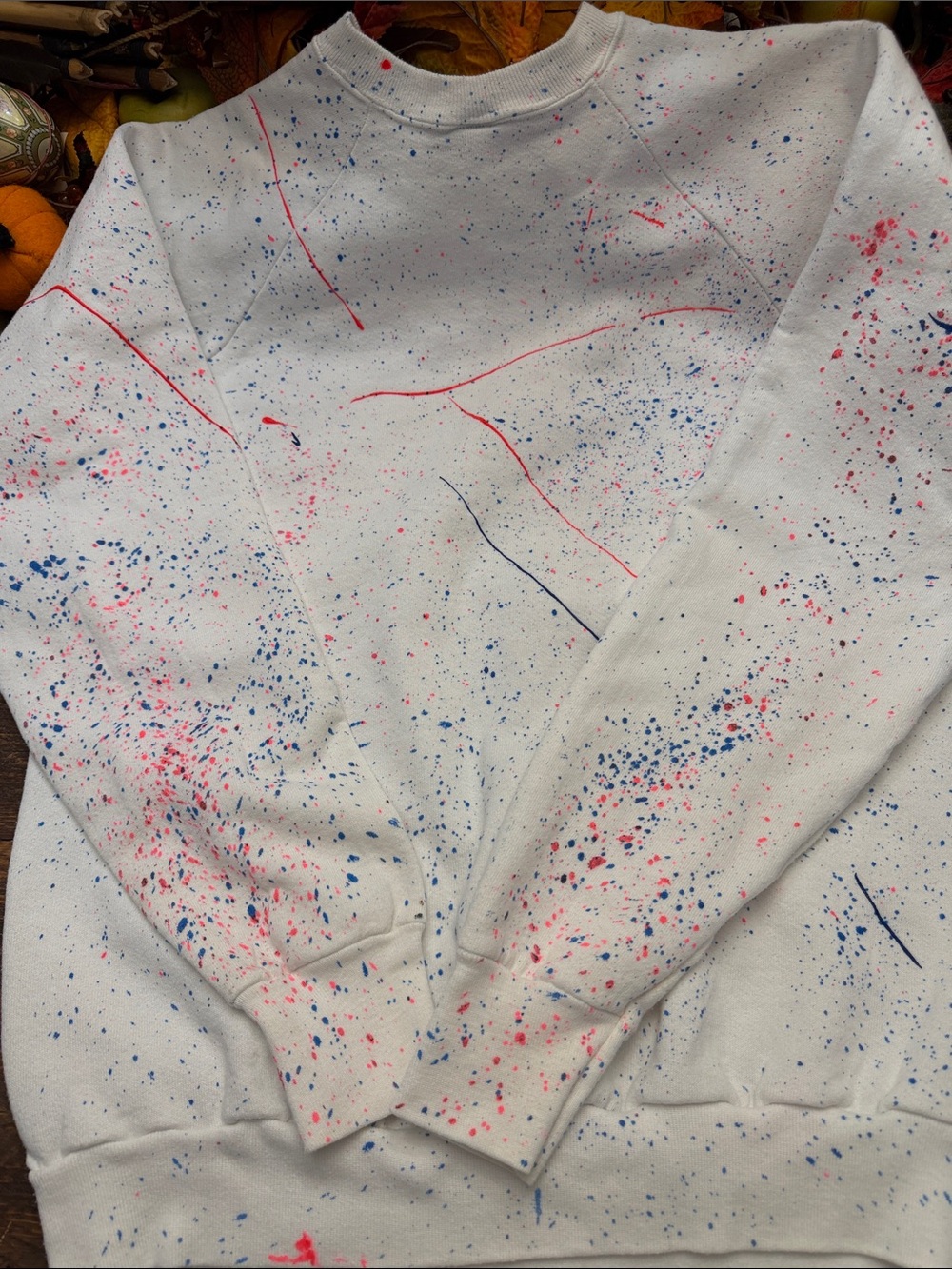 Vintage 80s Florida Manatee Paint Splatter Sweatshirt XL Screen Stars USA - Picture 10 of 11